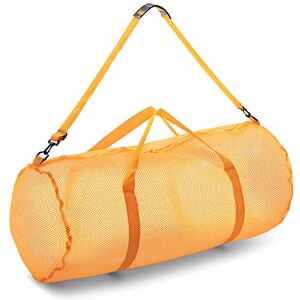 Champion Sports Duffelväska i nät med dragkedja, justerbar axelrem, 38 x 91 cm, mångsidig, överdimensionerad gymväska för utrustning, sportutrustning, tvätt, ventilerande nät, dyk- och resväska, gul Champion Sports Duffelväska i nät med dragkedja, justerbar axelrem, 38 x 91 cm, mångsidig, överdimensionerad gymväska för utrustning, sportutrustning, tvätt, ventilerande nät, dyk- och resväska, gul