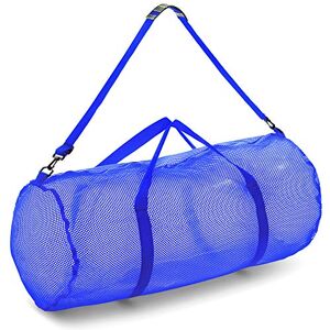 Champion Sports Duffelväska i nät med dragkedja, justerbar axelrem, 38 x 91 cm, mångsidig, överdimensionerad gymväska för utrustning, sportutrustning, tvätt, ventilerande nät, dyk- och resväska, blå Champion Sports Duffelväska i nät med dragkedja, justerbar axelrem, 38 x 91 cm, mångsidig, överdimensionerad gymväska för utrustning, sportutrustning, tvätt, ventilerande nät, dyk- och resväska, blå
