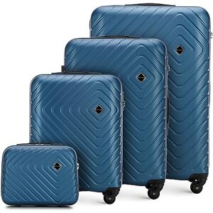 WITTCHEN Cube Line Set med 4 resväskor Bagage set ABS Teleskophandtag Kombinationslås 4 hjul Storlek (S+M+L+Necessär) Mörkblå WITTCHEN Cube Line Set med 4 resväskor Bagage set ABS Teleskophandtag Kombinationslås 4 hjul Storlek (S+M+L+Necessär) Mörkblå