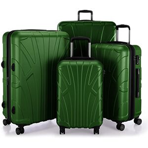 suitline – uppsättning med 4 handbagage, medelstor resväska, stort hårt skal, överdimensionerad resväska, vagn rullväska, TSA, 100% ABS matt, Grön, Kofer-Set, resväska suitline – uppsättning med 4 handbagage, medelstor resväska, stort hårt skal, överdimensionerad resväska, vagn rullväska, TSA, 100% ABS matt, Grön, Kofer-Set, resväska