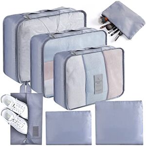 AiQInu Packing Cubes Set Med Förvaringsväskor, Mörgrå, 40 x 30 x 12 cm AiQInu Packing Cubes Set Med Förvaringsväskor, Mörgrå, 40 x 30 x 12 cm