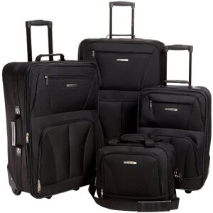 Rockland Set med resväskor med mjuka sidor, stående, Svart, 4-Piece Set (14/19/24/28) Rockland Set med resväskor med mjuka sidor, stående, Svart, 4-Piece Set (14/19/24/28)