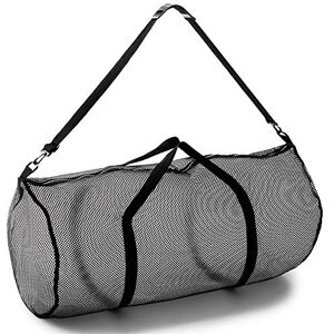Champion Sports Duffelväska i nät med dragkedja, justerbar axelrem, 38 x 91 cm, mångsidig, överdimensionerad gymväska för utrustning, sportutrustning, tvätt, ventilerande nät, dyk- och resväska, svart Champion Sports Duffelväska i nät med dragkedja, justerbar axelrem, 38 x 91 cm, mångsidig, överdimensionerad gymväska för utrustning, sportutrustning, tvätt, ventilerande nät, dyk- och resväska, svart