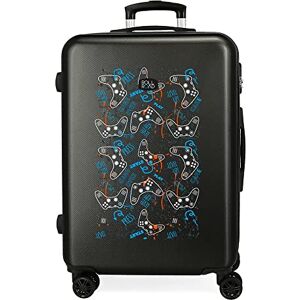 ROLL ROAD Gamers Resväska, medelstor, svart, 46 x 65 x 23 cm, hård plast, sifferlås, 56, 3 kg, 4 hjul ROLL ROAD Gamers Resväska, medelstor, svart, 46 x 65 x 23 cm, hård plast, sifferlås, 56, 3 kg, 4 hjul