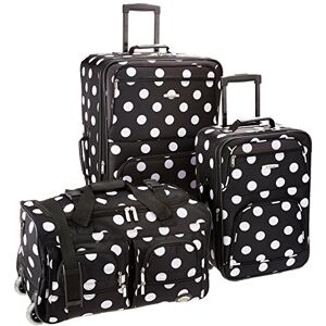 Rockland 3 st bagageset, klar, 3 st bagageset, Blackdot, En storlek, Melbourne hård sida expanderbart spinner-hjul bagage Rockland 3 st bagageset, klar, 3 st bagageset, Blackdot, En storlek, Melbourne hård sida expanderbart spinner-hjul bagage