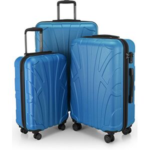 suitline Resväskset 3 delar ABS hård skal kabin 55 cm mellan 66 cm stor 76 cm expanderbar med TSA lås 4 dubbla hjul teleskophandtag, cyanblå suitline Resväskset 3 delar ABS hård skal kabin 55 cm mellan 66 cm stor 76 cm expanderbar med TSA lås 4 dubbla hjul teleskophandtag, cyanblå