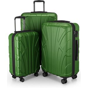 suitline Resväskset 3 delar ABS hård skal kabin 55 cm mellan 66 cm stor 76 cm expanderbar med TSA lås 4 dubbla hjul teleskophandtag, grön suitline Resväskset 3 delar ABS hård skal kabin 55 cm mellan 66 cm stor 76 cm expanderbar med TSA lås 4 dubbla hjul teleskophandtag, grön
