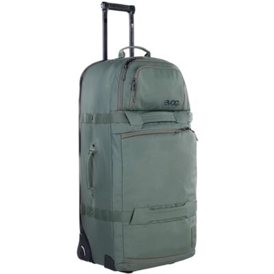 EVOC WORLD TRAVELLER 125l resväska, (resväska med teleskophandtag, utbytbara skatehjul, stabil EVA-bottenkonstruktion), mörk olivgrön EVOC WORLD TRAVELLER 125l resväska, (resväska med teleskophandtag, utbytbara skatehjul, stabil EVA-bottenkonstruktion), mörk olivgrön