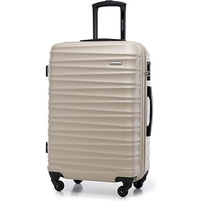 WITTCHEN GROOVE Line Medium resväska Lätt bagage Resväska Hårt bagage ABS Nummerlås Teleskophandtag 4 länkhjul Storlek M Beige SAS/Ryanair/Norwegian/Wizz Air/BRA/Sunclass Airliness WITTCHEN GROOVE Line Medium resväska Lätt bagage Resväska Hårt bagage ABS Nummerlås Teleskophandtag 4 länkhjul Storlek M Beige SAS/Ryanair/Norwegian/Wizz Air/BRA/Sunclass Airliness