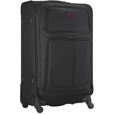 WENGER Sion mjukt skalfodral, vagn, utbyggbar, kvinnor och män, resor semester, svart, L, Softside utdragbar rullväska WENGER Sion mjukt skalfodral, vagn, utbyggbar, kvinnor och män, resor semester, svart, L, Softside utdragbar rullväska