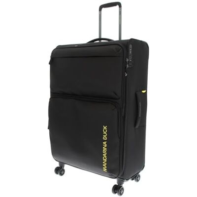 Mandarina Duck Zephyr Trolley Large EXP, svart, 47 cm (L) x 27.5 cm (W) x 78 cm (H), Trolley grande espandibile in tessuto morbido ad effetto 3D Mandarina Duck Zephyr Trolley Large EXP, svart, 47 cm (L) x 27.5 cm (W) x 78 cm (H), Trolley grande espandibile in tessuto morbido ad effetto 3D