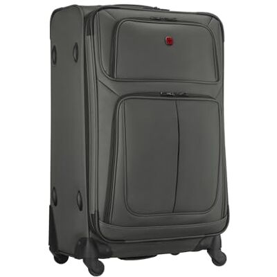 WENGER Sion mjukt skalfodral, vagn, utbyggbar, kvinnor och män, resor semester, GRÅ, L, Softside utdragbar rullväska WENGER Sion mjukt skalfodral, vagn, utbyggbar, kvinnor och män, resor semester, GRÅ, L, Softside utdragbar rullväska