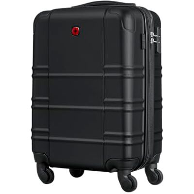 WENGER Itinera Hard Shell Suitcase with 4 Smooth Spinner Wheels, Secure Combination Lock, Travel Trolley for Holidays & Business, Unisex, Black, Carry-On WENGER Itinera Hard Shell Suitcase with 4 Smooth Spinner Wheels, Secure Combination Lock, Travel Trolley for Holidays & Business, Unisex, Black, Carry-On