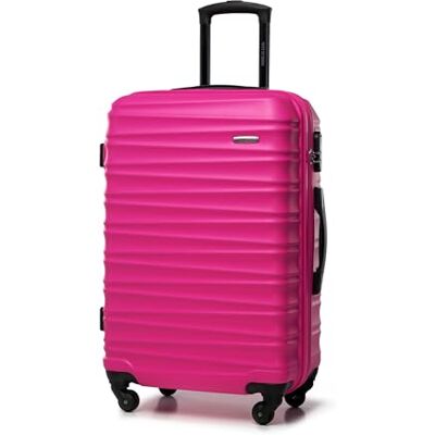 WITTCHEN GROOVE Line Medium resväska Lätt bagage Resväska Hårt bagage ABS Nummerlås Teleskophandtag 4 länkhjul Storlek M Rosa SAS/Ryanair/Norwegian/Wizz Air/BRA/Sunclass Airliness WITTCHEN GROOVE Line Medium resväska Lätt bagage Resväska Hårt bagage ABS Nummerlås Teleskophandtag 4 länkhjul Storlek M Rosa SAS/Ryanair/Norwegian/Wizz Air/BRA/Sunclass Airliness