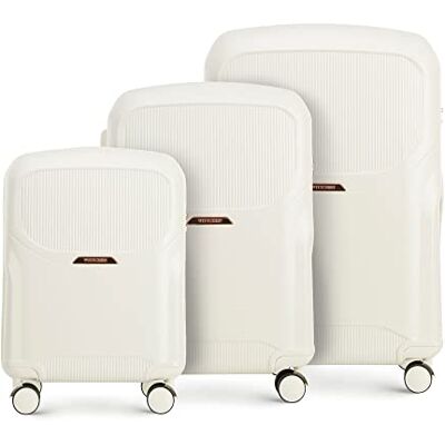 WITTCHEN Lady 2 Line Stor resväska Hårt bagage av Slitstark polykarbonat Förlängningsbart handtag Lås med TSA Fyra hjul Storlek stor Krämig WITTCHEN Lady 2 Line Stor resväska Hårt bagage av Slitstark polykarbonat Förlängningsbart handtag Lås med TSA Fyra hjul Storlek stor Krämig