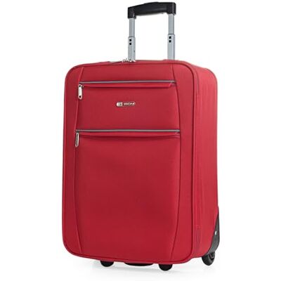 ITACA Vagn resväska, 50 cm, stuga, EVA polyester. Handbagage. Halvstyv, motståndskraftig och lätt. Teleskophandtag, 2 handtag och 2 hjul. Lågprisflyg, Röda ITACA Vagn resväska, 50 cm, stuga, EVA polyester. Handbagage. Halvstyv, motståndskraftig och lätt. Teleskophandtag, 2 handtag och 2 hjul. Lågprisflyg, Röda