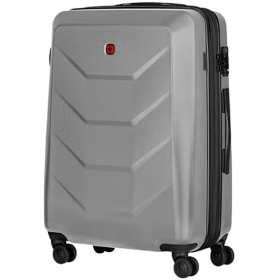 WENGER Prymo 4-Wheel Hard Shell Suitcase with TSA Lock, Lightweight Travel Trolley for Travel & Holidays, Unisex, Silver, Medium WENGER Prymo 4-Wheel Hard Shell Suitcase with TSA Lock, Lightweight Travel Trolley for Travel & Holidays, Unisex, Silver, Medium