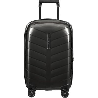 Samsonite Attrix Spinner kabinväska, 55 cm Svart, expanderbar hård väska, 38/44 L, 2.2 kg, med TSA-lås och i Roxkin-material Samsonite Attrix Spinner kabinväska, 55 cm Svart, expanderbar hård väska, 38/44 L, 2.2 kg, med TSA-lås och i Roxkin-material