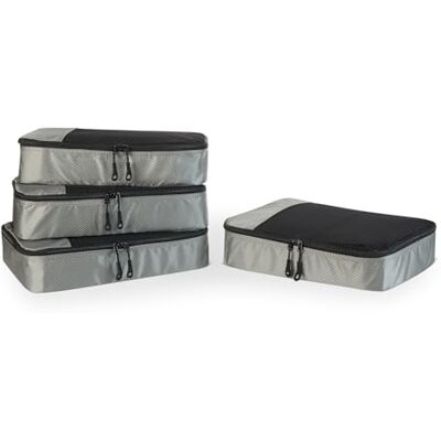 Amazon Essentials 4-delat set med packkuber, resetillbehör, bagageorganisatör med dubbel dragkedja, nätöverdel, 100 % polyester, medelstor, grå (tidigare Amazon Basics) Amazon Essentials 4-delat set med packkuber, resetillbehör, bagageorganisatör med dubbel dragkedja, nätöverdel, 100 % polyester, medelstor, grå (tidigare Amazon Basics)