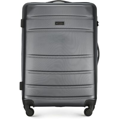 WITTCHEN GLOBE LINE Medium resväska Lätt bagage Resväska Hårt bagage ABS Nummerlås Teleskophandtag 4 länkhjul Storlek M Grå SAS/Ryanair/Norwegian/Wizz Air/BRA/Sunclass Airliness WITTCHEN GLOBE LINE Medium resväska Lätt bagage Resväska Hårt bagage ABS Nummerlås Teleskophandtag 4 länkhjul Storlek M Grå SAS/Ryanair/Norwegian/Wizz Air/BRA/Sunclass Airliness