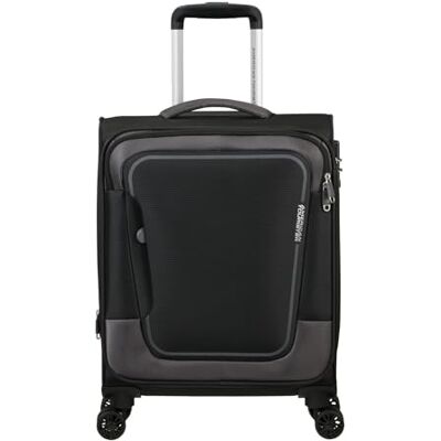 American Tourister American Tourist Pulsonic Spinner S, Expanderbart handbagage, 55 cm, 40,5/43,5 L, svart (asfalt svart) American Tourister American Tourist Pulsonic Spinner S, Expanderbart handbagage, 55 cm, 40,5/43,5 L, svart (asfalt svart)