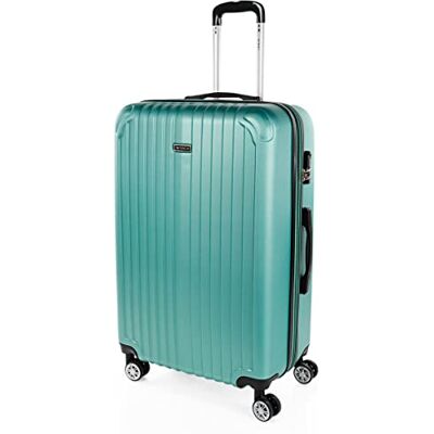ITACA Vagn resväska, 70 cm, stor storlek XL, ABS. Styv, resistent, robust och lätt. Stor kapacitet. Teleskophandtag, 2 infällbara handtag, 4 hjul, Acquamarine ITACA Vagn resväska, 70 cm, stor storlek XL, ABS. Styv, resistent, robust och lätt. Stor kapacitet. Teleskophandtag, 2 infällbara handtag, 4 hjul, Acquamarine