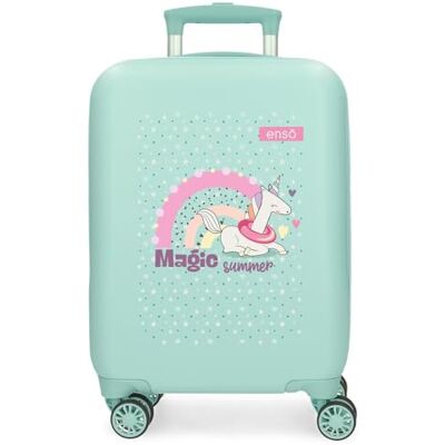 Enso Magic Summer resväska för barn, tillverkad av ABS, flerriktad vridbar dubbelhjul, flera sätt att använda, Turkos, 33 x 50 x 20 cm, Resväska Enso Magic Summer resväska för barn, tillverkad av ABS, flerriktad vridbar dubbelhjul, flera sätt att använda, Turkos, 33 x 50 x 20 cm, Resväska