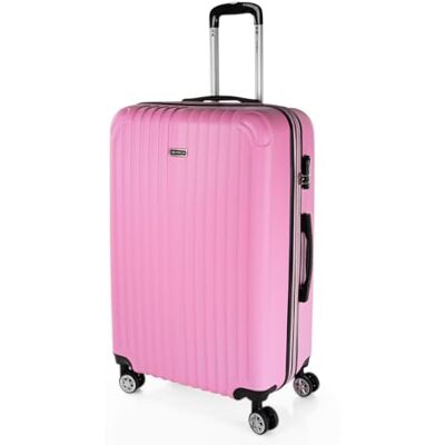 ITACA Vagn resväska, 70 cm, stor storlek XL, ABS. Styv, resistent, robust och lätt. Stor kapacitet. Teleskophandtag, 2 infällbara handtag, 4 hjul, Rosa ITACA Vagn resväska, 70 cm, stor storlek XL, ABS. Styv, resistent, robust och lätt. Stor kapacitet. Teleskophandtag, 2 infällbara handtag, 4 hjul, Rosa
