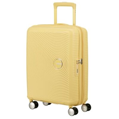 American Tourister Soundbox Spinner kabinväska, 55 cm Pastellgul, expanderbar hård väska, 35.5/41 L, 2.6 kg, med TSA-lås och lättrullande spinnerhjul American Tourister Soundbox Spinner kabinväska, 55 cm Pastellgul, expanderbar hård väska, 35.5/41 L, 2.6 kg, med TSA-lås och lättrullande spinnerhjul