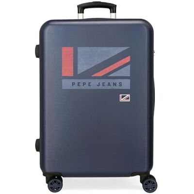 Pepe Jeans Aidan resväska, medelstor, blå, 46 x 65 x 23 cm, hård plast, sidokombinationslås, 56, 3,22 kg, 4 hjul Pepe Jeans Aidan resväska, medelstor, blå, 46 x 65 x 23 cm, hård plast, sidokombinationslås, 56, 3,22 kg, 4 hjul