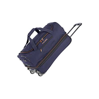 Travelite 2-hjuls vagn resväska stl. L med expansionsveck bagageserie Basics: mjukt bagage resväska med hjul med extra volym, 096276, marinblå/orange, 55 cm, Bagage Travelite 2-hjuls vagn resväska stl. L med expansionsveck bagageserie Basics: mjukt bagage resväska med hjul med extra volym, 096276, marinblå/orange, 55 cm, Bagage