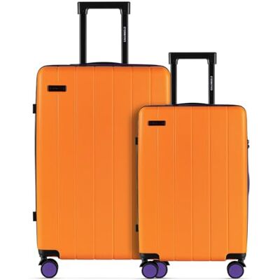 ETERNITIVE – hårt skal set 2 delar resväska av ABS-bagage med TSA-lås storlek: S & M Resväska med 4 tvillinghjul 360° Trolley handbagage 37 l 60 l orange, apelsin, Set Cabin and Medium ETERNITIVE – hårt skal set 2 delar resväska av ABS-bagage med TSA-lås storlek: S & M Resväska med 4 tvillinghjul 360° Trolley handbagage 37 l 60 l orange, apelsin, Set Cabin and Medium