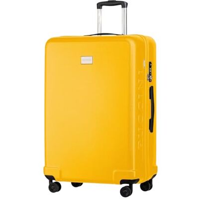 PUCCINI Polykarbonat resväska Panama hårt skal handbagage vagn lätt resväska med tvillinghjul TSA-kombinationslås M-L-XL, GUL, XL, Stor resväska PUCCINI Polykarbonat resväska Panama hårt skal handbagage vagn lätt resväska med tvillinghjul TSA-kombinationslås M-L-XL, GUL, XL, Stor resväska