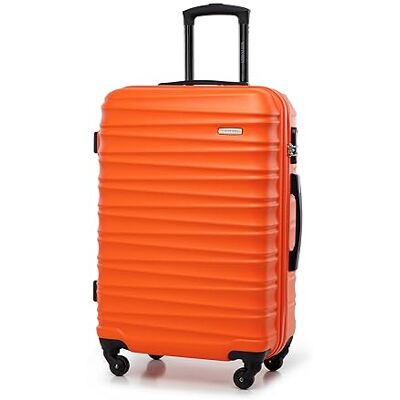 WITTCHEN GROOVE Line Medium resväska Lätt bagage Resväska Hårt bagage ABS Nummerlås Teleskophandtag 4 länkhjul Storlek M Orange SAS/Ryanair/Norwegian/Wizz Air/BRA/Sunclass Airliness WITTCHEN GROOVE Line Medium resväska Lätt bagage Resväska Hårt bagage ABS Nummerlås Teleskophandtag 4 länkhjul Storlek M Orange SAS/Ryanair/Norwegian/Wizz Air/BRA/Sunclass Airliness