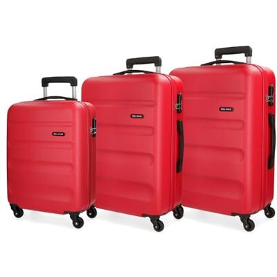 ROLL ROAD Flex handbagage, Röd, 75 centimeters, Set med 3 resväskor ROLL ROAD Flex handbagage, Röd, 75 centimeters, Set med 3 resväskor