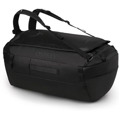 Osprey Transporter Duffel 65 Raven Black OS växelväska, weekender, vattentålig, skydd för reseutrustning, svart färg, OS-storlek Osprey Transporter Duffel 65 Raven Black OS växelväska, weekender, vattentålig, skydd för reseutrustning, svart färg, OS-storlek