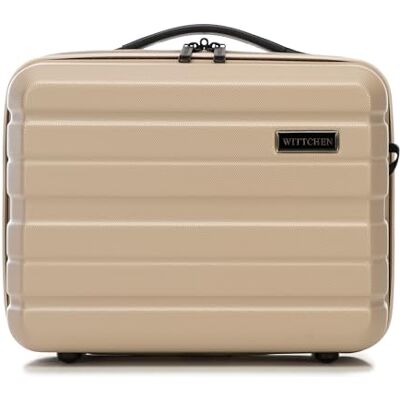 WITTCHEN COMODO Line Cosmetic Bagage Toiletry Bag Vanity Case Damernas Resa Rigid ABS Toiletry Bag Avtagbar axelrem Storlek XS Beige WITTCHEN COMODO Line Cosmetic Bagage Toiletry Bag Vanity Case Damernas Resa Rigid ABS Toiletry Bag Avtagbar axelrem Storlek XS Beige
