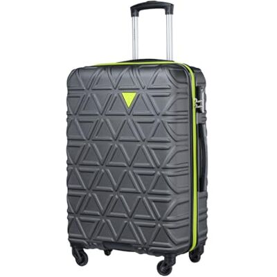 PUCCINI California resväska med hårt skal handbagage vagn lätt resväska med 4 hjul M-L-XL, GRÅ, L, Medium resväska PUCCINI California resväska med hårt skal handbagage vagn lätt resväska med 4 hjul M-L-XL, GRÅ, L, Medium resväska