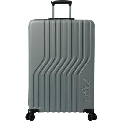 Totto Stort hårt fodral, modell Nomad L, 47 x 65 x 28 cm, kapacitet 85 l, slagtålig, 360° dubbelhjul, teleskopiskt handtag, inre remmar, hänglås 3 siffror, monument grå Totto Stort hårt fodral, modell Nomad L, 47 x 65 x 28 cm, kapacitet 85 l, slagtålig, 360° dubbelhjul, teleskopiskt handtag, inre remmar, hänglås 3 siffror, monument grå