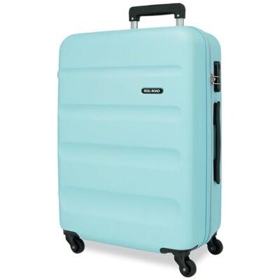 ROLL ROAD Flexibel resväska tillverkad av ABS, ett material, sidokombinationslås med 4 dubbla hjul, handbagage, bekväm insida med ett fack, Blå, M, medium resväska ROLL ROAD Flexibel resväska tillverkad av ABS, ett material, sidokombinationslås med 4 dubbla hjul, handbagage, bekväm insida med ett fack, Blå, M, medium resväska