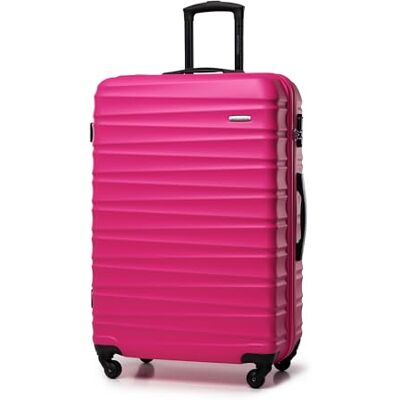 WITTCHEN GROOVE Line Stor resväska Lätt resväska Resväska Hårt bagage ABS Nummerlås Teleskophandtag 4 länkhjul Storlek L Rosa SAS/Ryanair/Norwegian/Wizz Air/BRA/Sunclass Airliness WITTCHEN GROOVE Line Stor resväska Lätt resväska Resväska Hårt bagage ABS Nummerlås Teleskophandtag 4 länkhjul Storlek L Rosa SAS/Ryanair/Norwegian/Wizz Air/BRA/Sunclass Airliness