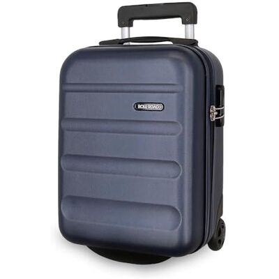 ROLL ROAD Flexibel resväska tillverkad av ABS, ett material, sidokombinationslås med 4 dubbla hjul, handbagage, bekväm insida med ett fack, Marinblå, 31x40x20 cms, Handväska ROLL ROAD Flexibel resväska tillverkad av ABS, ett material, sidokombinationslås med 4 dubbla hjul, handbagage, bekväm insida med ett fack, Marinblå, 31x40x20 cms, Handväska