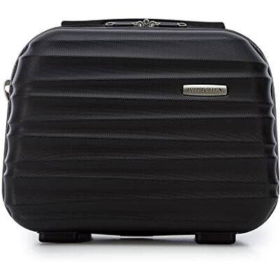 WITTCHEN GROOVE Line Kosmetikaväska Resekosmetikaväska Hårda fodral med ABS-hölje Bekvämt handtag, axelrem 30 x 34 x 16 cm Svart SAS/Ryanair/Norwegian/Wizz Air/BRA/Sunclass Airliness WITTCHEN GROOVE Line Kosmetikaväska Resekosmetikaväska Hårda fodral med ABS-hölje Bekvämt handtag, axelrem 30 x 34 x 16 cm Svart SAS/Ryanair/Norwegian/Wizz Air/BRA/Sunclass Airliness