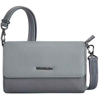 Travelon Unisex stöldskydd Addison konvertibla axelremsväska/bältesväska, en storlek, Grått, En storlek Travelon Unisex stöldskydd Addison konvertibla axelremsväska/bältesväska, en storlek, Grått, En storlek