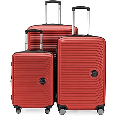 Hauptstadtkoffer Mitte set med 3 resväskor handbagage resväska 55 cm, medium resväska 68 cm + stor resväska 77 cm, hårt skal ABS, TSA, Röd Hauptstadtkoffer Mitte set med 3 resväskor handbagage resväska 55 cm, medium resväska 68 cm + stor resväska 77 cm, hårt skal ABS, TSA, Röd