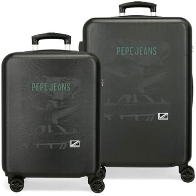 Pepe Jeans Davis väskset svart 55/65 cm hård ABS kombinationslås på sidan 91 6 kg 4 dubbla hjul handbagage Pepe Jeans Davis väskset svart 55/65 cm hård ABS kombinationslås på sidan 91 6 kg 4 dubbla hjul handbagage