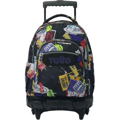 Totto Skolryggsäckar med hjul, 26 l kapacitet, olika modeller, med PC-ficka, teleskophandtag, sidofickor flaska, ergonomiska remmar, unika tryck, klistermärke, 32 x 45.5 x 18 cm, modern Totto Skolryggsäckar med hjul, 26 l kapacitet, olika modeller, med PC-ficka, teleskophandtag, sidofickor flaska, ergonomiska remmar, unika tryck, klistermärke, 32 x 45.5 x 18 cm, modern
