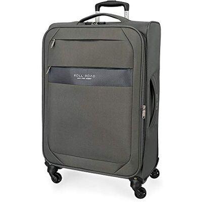 ROLL ROAD Royce grå stor resväska 48 x 76 x 29 cm mjuk polyester kombinationslås 93 liter 2,9 kg 4 hjul ROLL ROAD Royce grå stor resväska 48 x 76 x 29 cm mjuk polyester kombinationslås 93 liter 2,9 kg 4 hjul