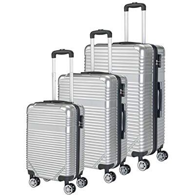 Beco Laguna Beach Riviera Hartschalenkoffer set vagn Rollkoffer Reisekoffer, Silver, Koffer Set, Rivieran Beco Laguna Beach Riviera Hartschalenkoffer set vagn Rollkoffer Reisekoffer, Silver, Koffer Set, Rivieran