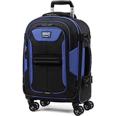Travelpro TPro Bold 2 resväska, Blå/svart, Carry-On 21-Inch, Djärv – expanderbart bagage med softside med spinner- Travelpro TPro Bold 2 resväska, Blå/svart, Carry-On 21-Inch, Djärv – expanderbart bagage med softside med spinner-
